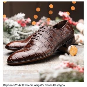CAPORICCI 2543 Dark Brown Alligator shoes